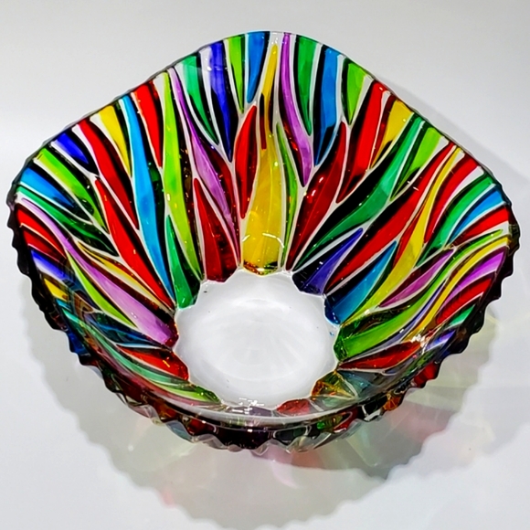 Spectacular 10 1/2" Due Zeta Zecchin Venetian / Murano Art Glass Bowl - Picture 15 of 16